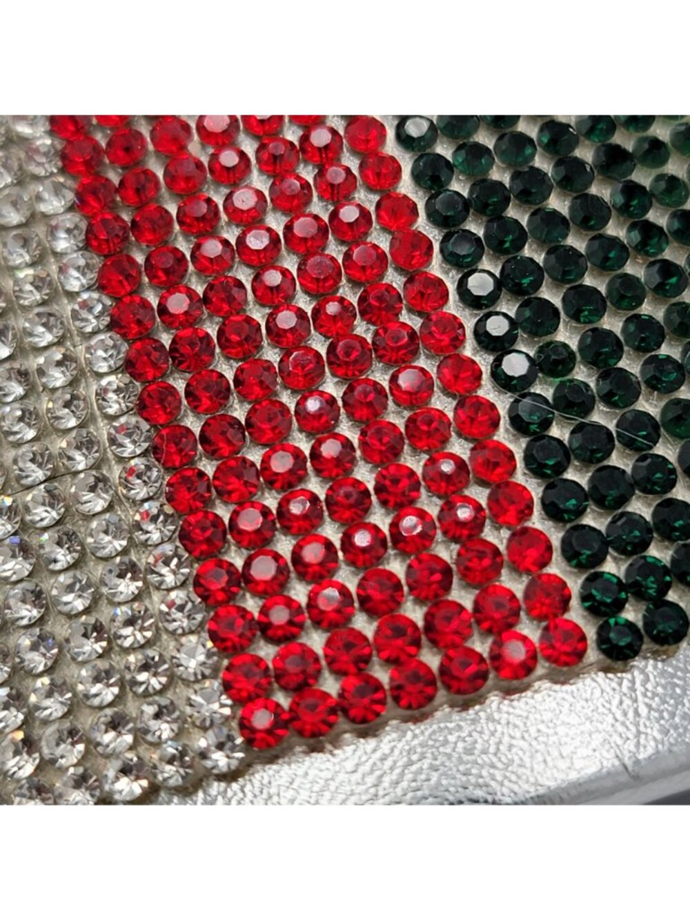 Vera New York Adjustable Fit Silver Rhinestone Baseball Cap With Red & Green St - Picture 2 of 11